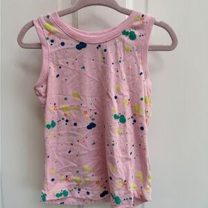 NWOT Falls Creek Kids 2T Girls PinkTank Top with Artistic Splatter Design
